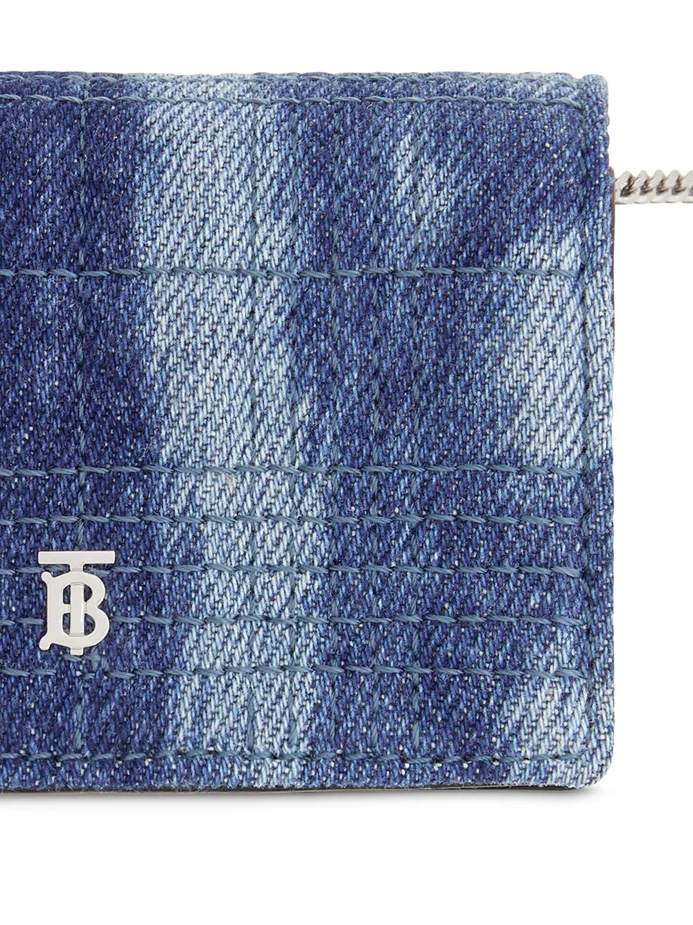 quilted denim strap card case - 5