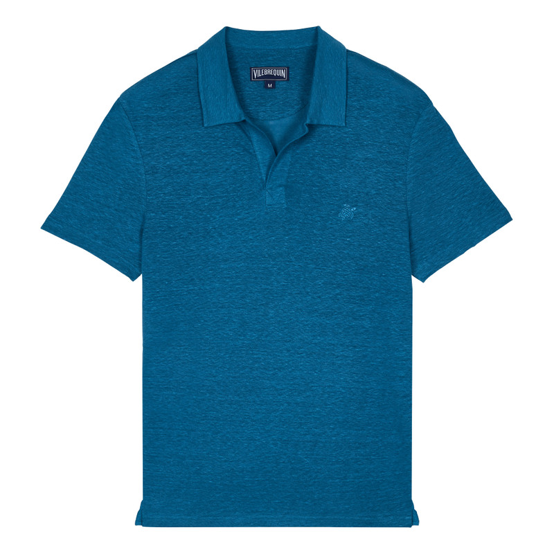 Men Linen Jersey Polo Solid 1