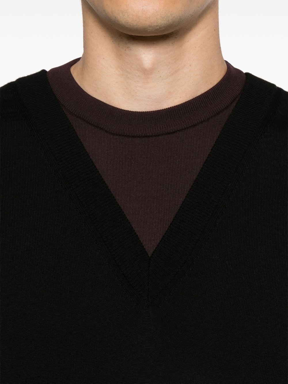 layered virgin wool-blend jumper - 5