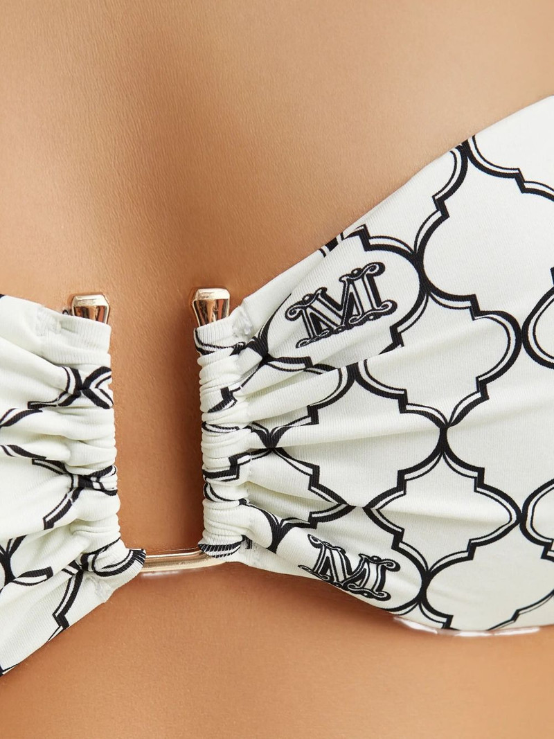 Max Mara Alicia monogram-ruffled bandeau bikini top outlook