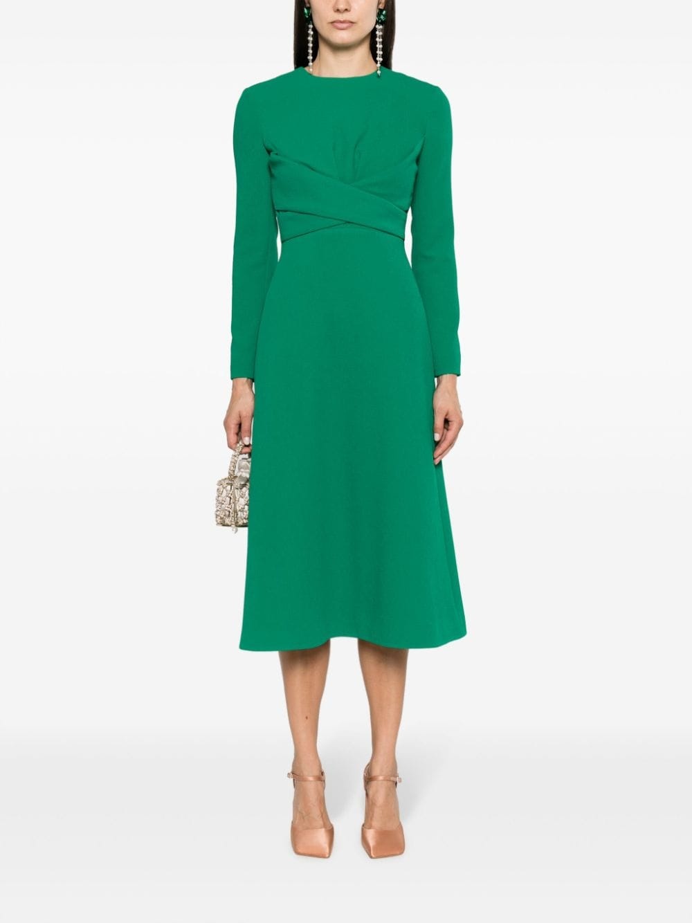 Elta crepe flared midi dress - 2