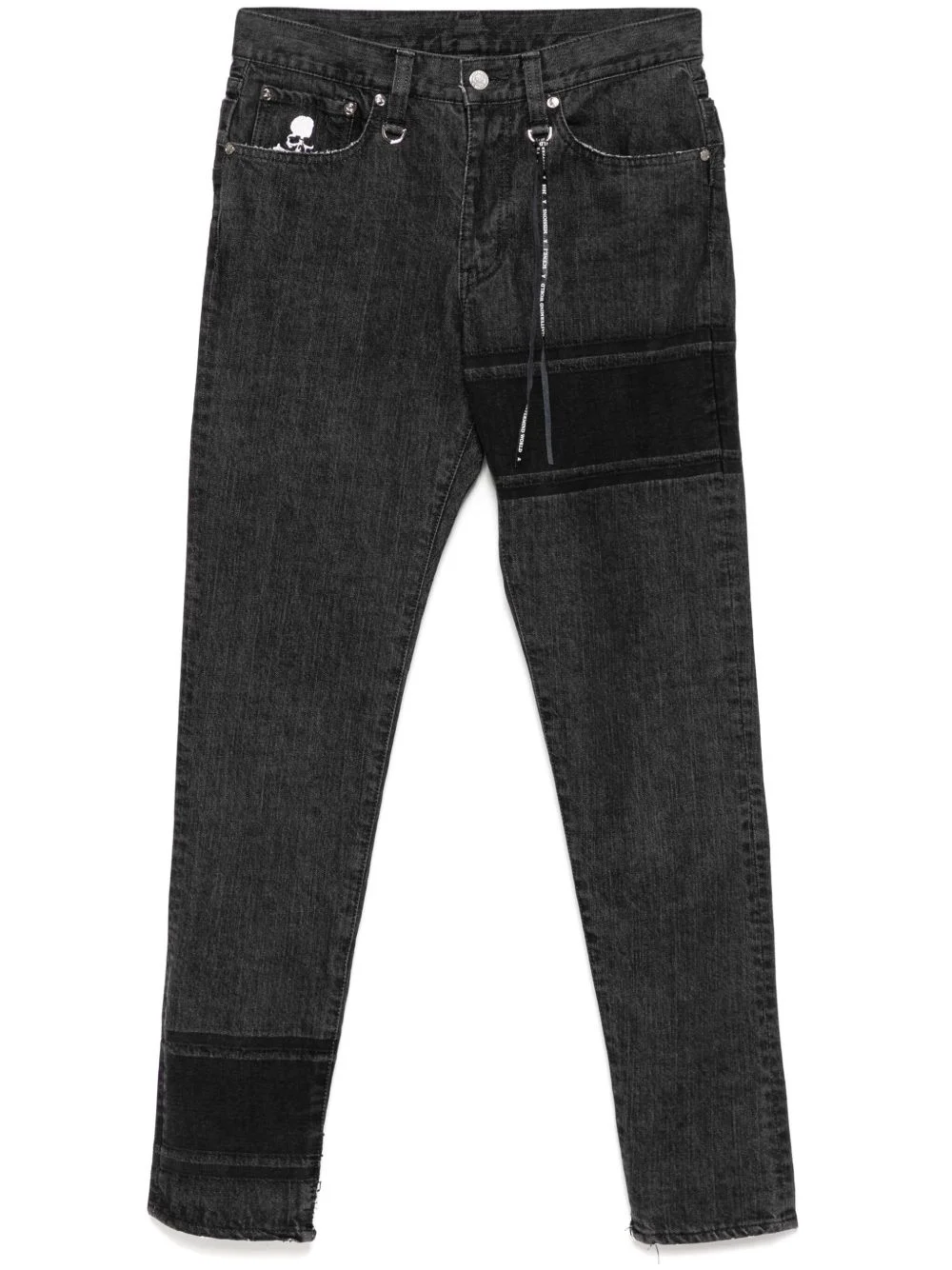 logo-embroidered skinny jeans - 1