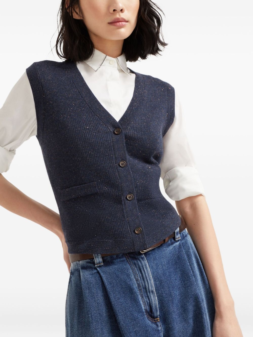 button-down vest - 5