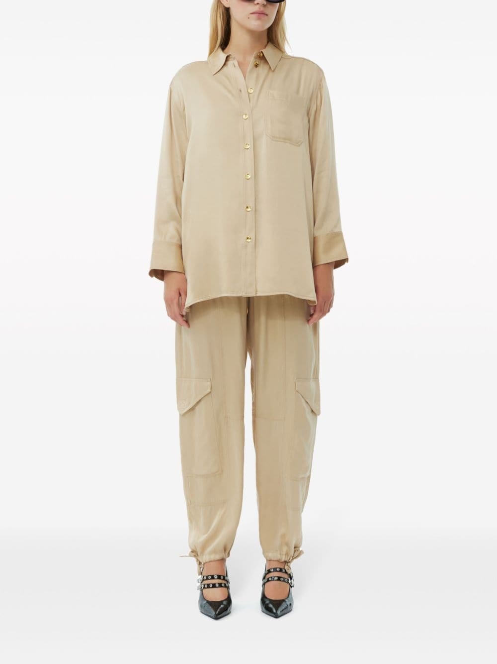 long-sleeve satin shirt - 2