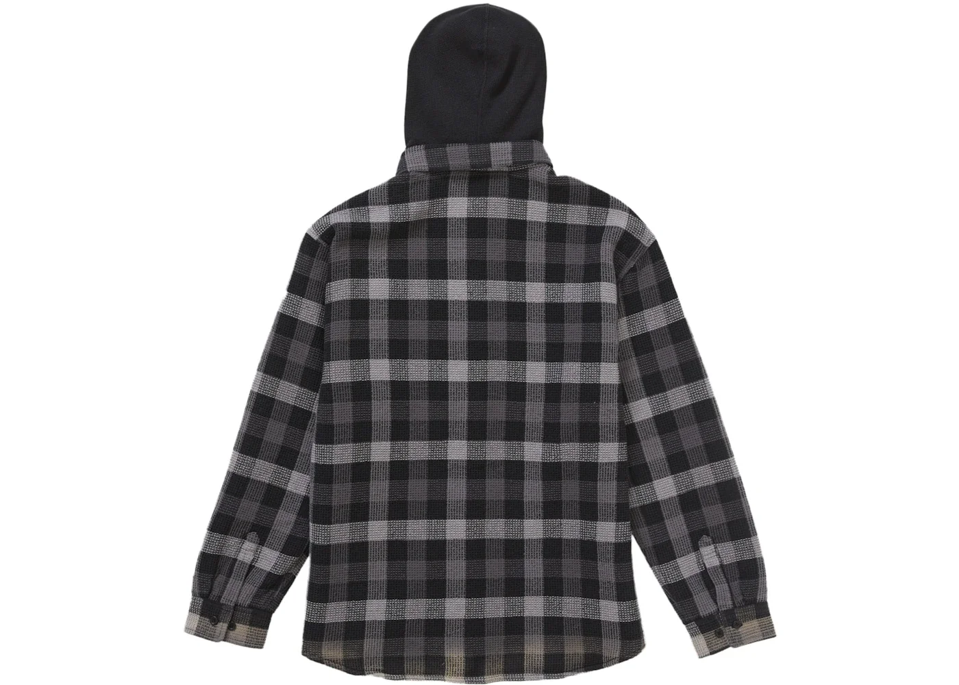 Supreme Supreme Waffle Plaid Hooded Shirt Black - FW21S3 BLACK 