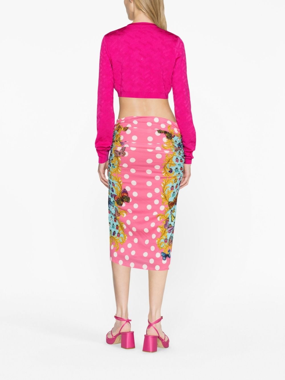 x Dua Lipa Butterflies-print pencil skirt - 3