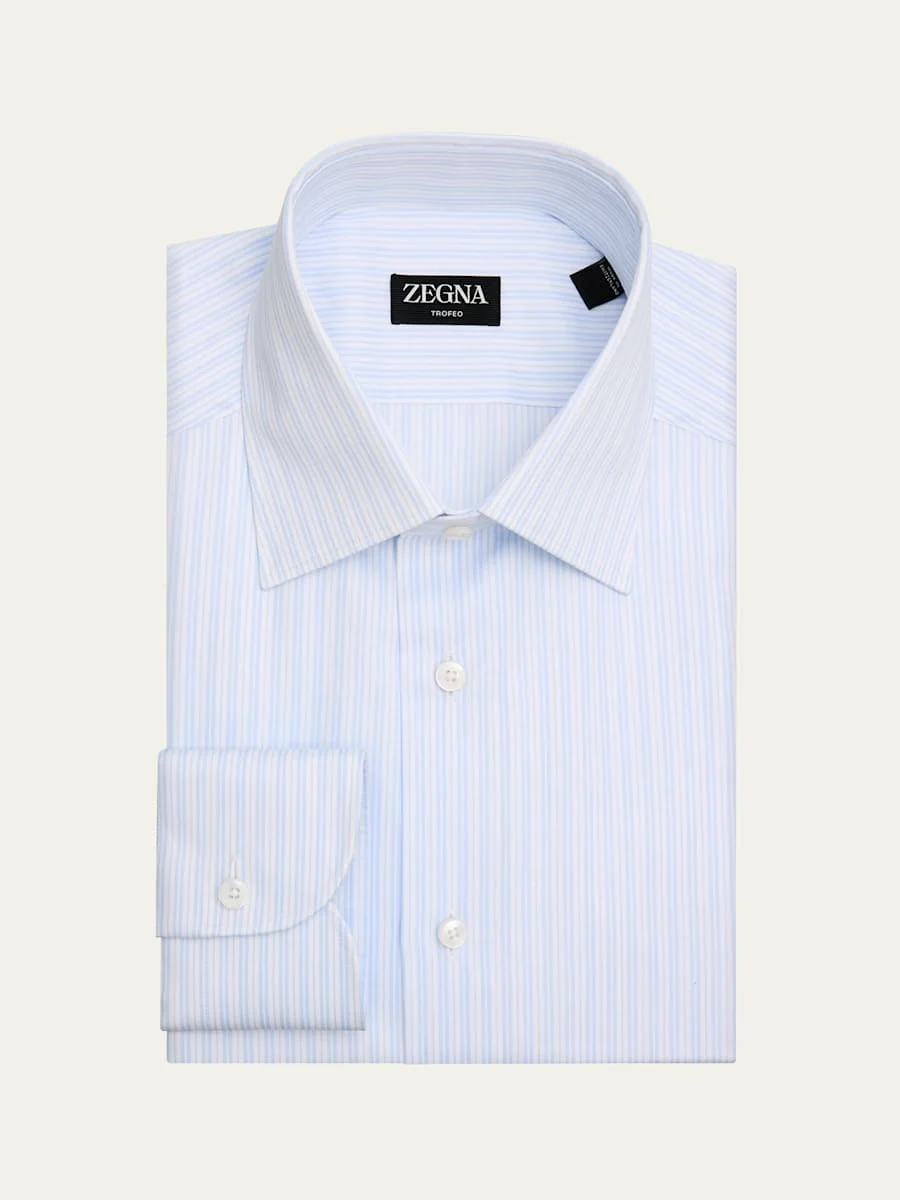 Men's Striped Trofeo Cotton Dress Shirt - 1