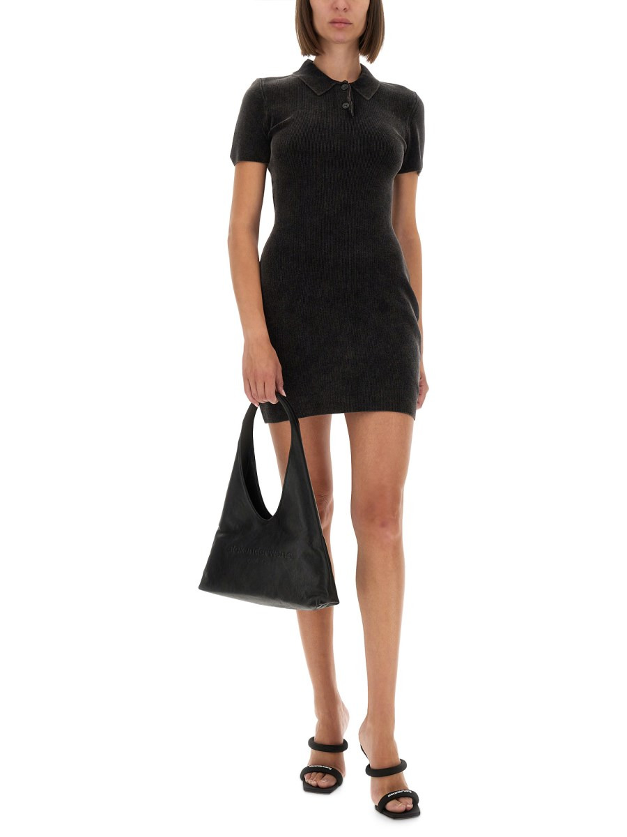 MINI DRESS WITH POLO COLLAR - 2