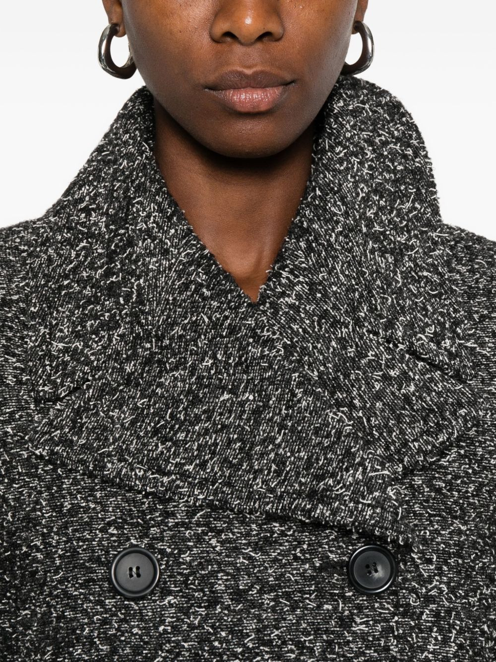 double-breasted speckled coat - 5
