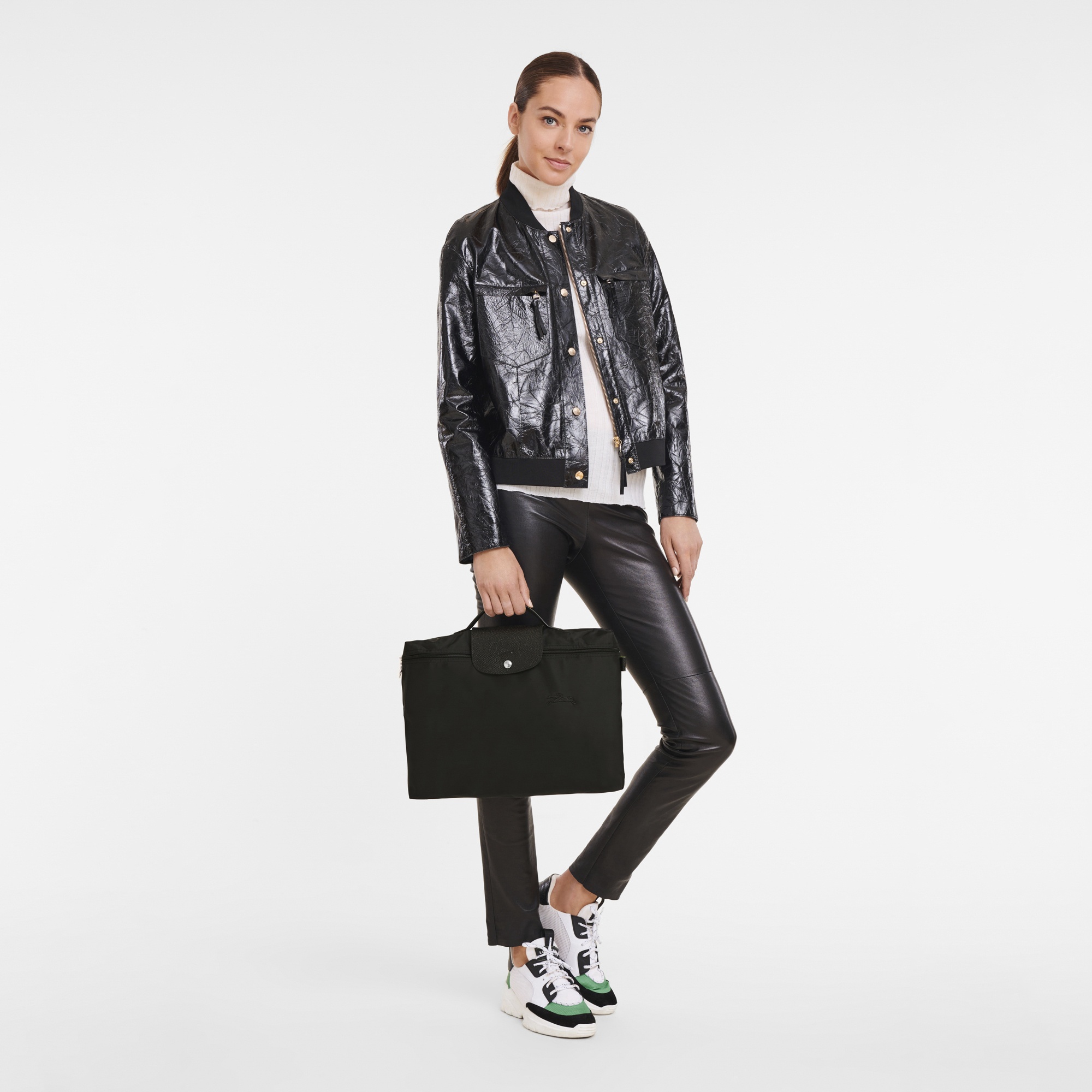 Le Pliage Green S Briefcase Black - Recycled canvas 2