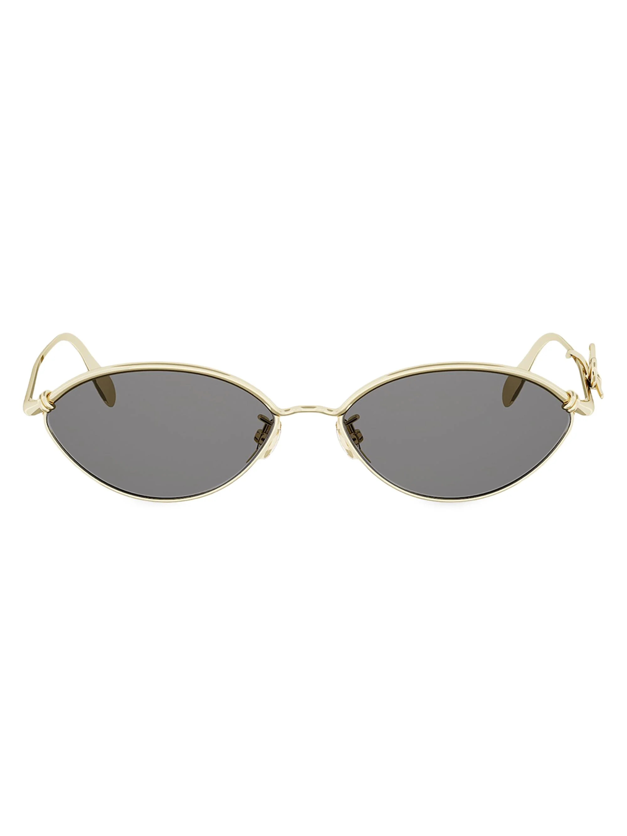 Women's Dior Bow R1U 55MM Oval Sunglasses - Shiny Gold Smoke - 1