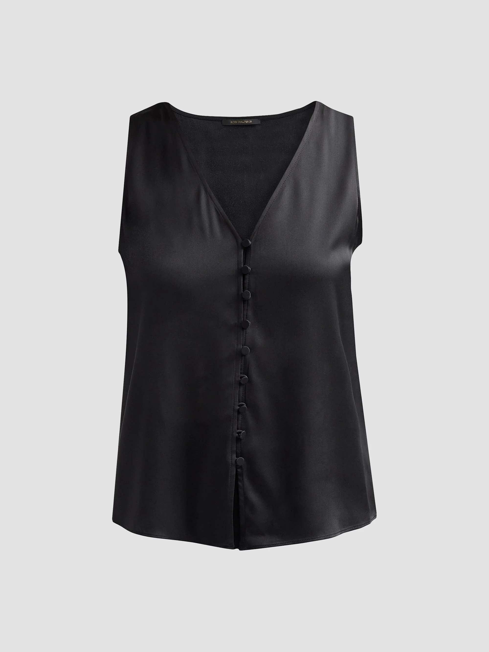 Women's Colette Silk-Blend Sleeveless Blouse - Black - 1