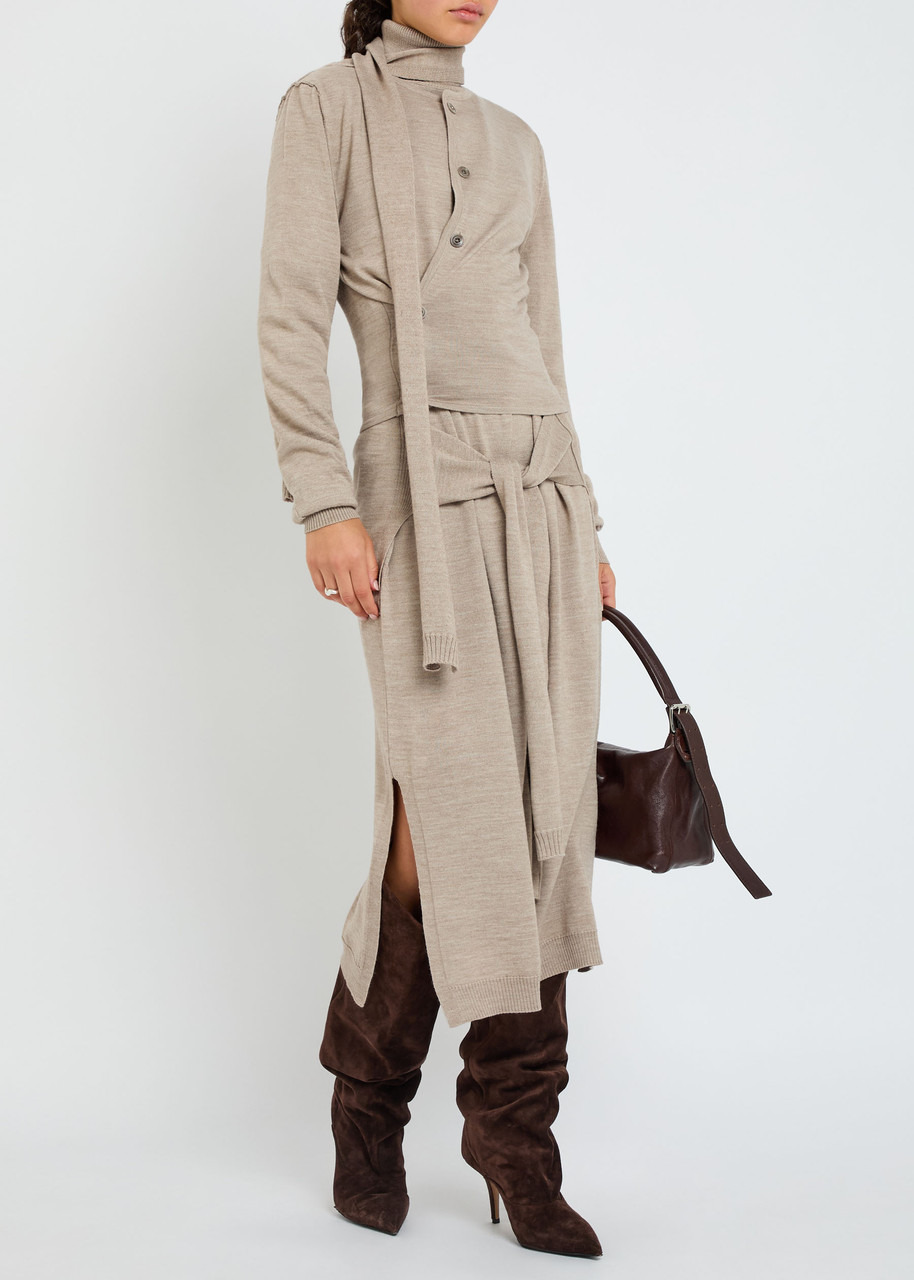 Lemaire Twisted Scarf-effect Knit Cardigan - 4