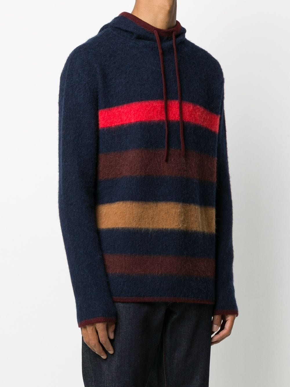 striped knitted hoodie - 3