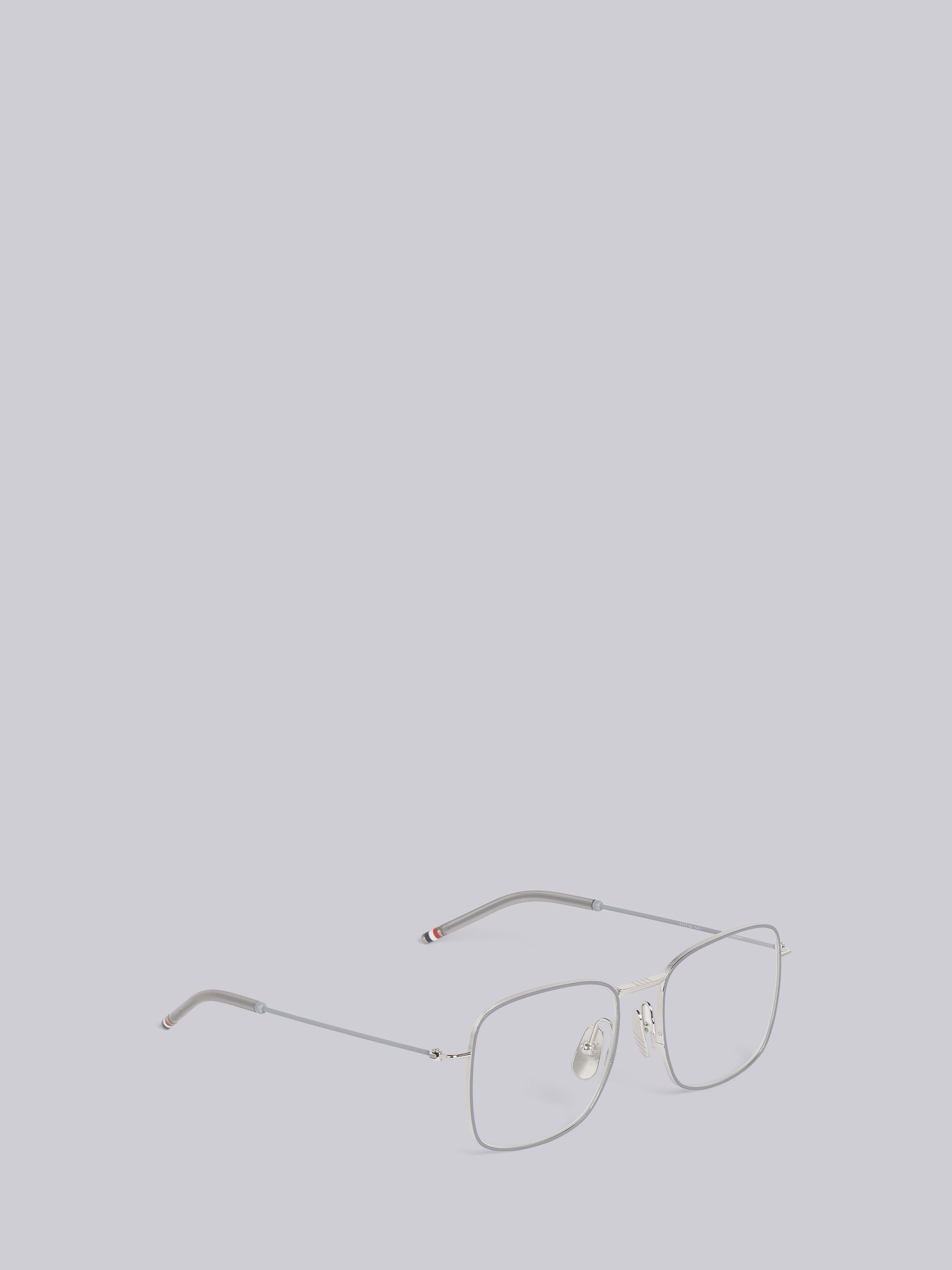 TB117 - Silver Oversized Squared Aviator Glasses - 4