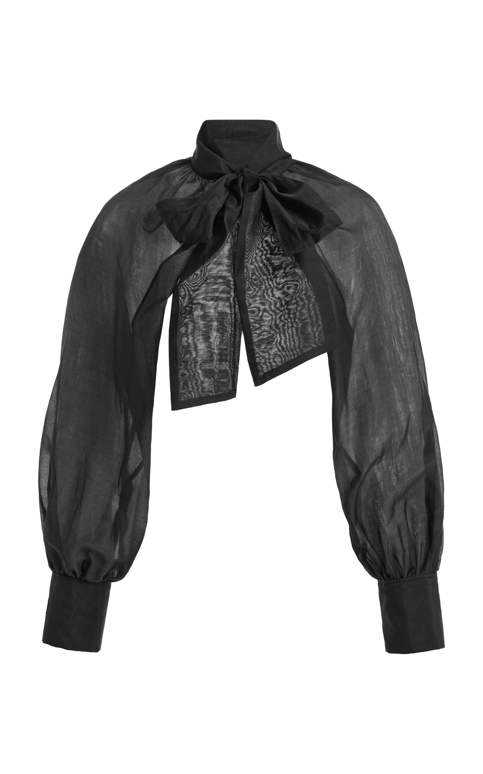 Canny Cotton-Silk Organza Open-Back Top black - 1