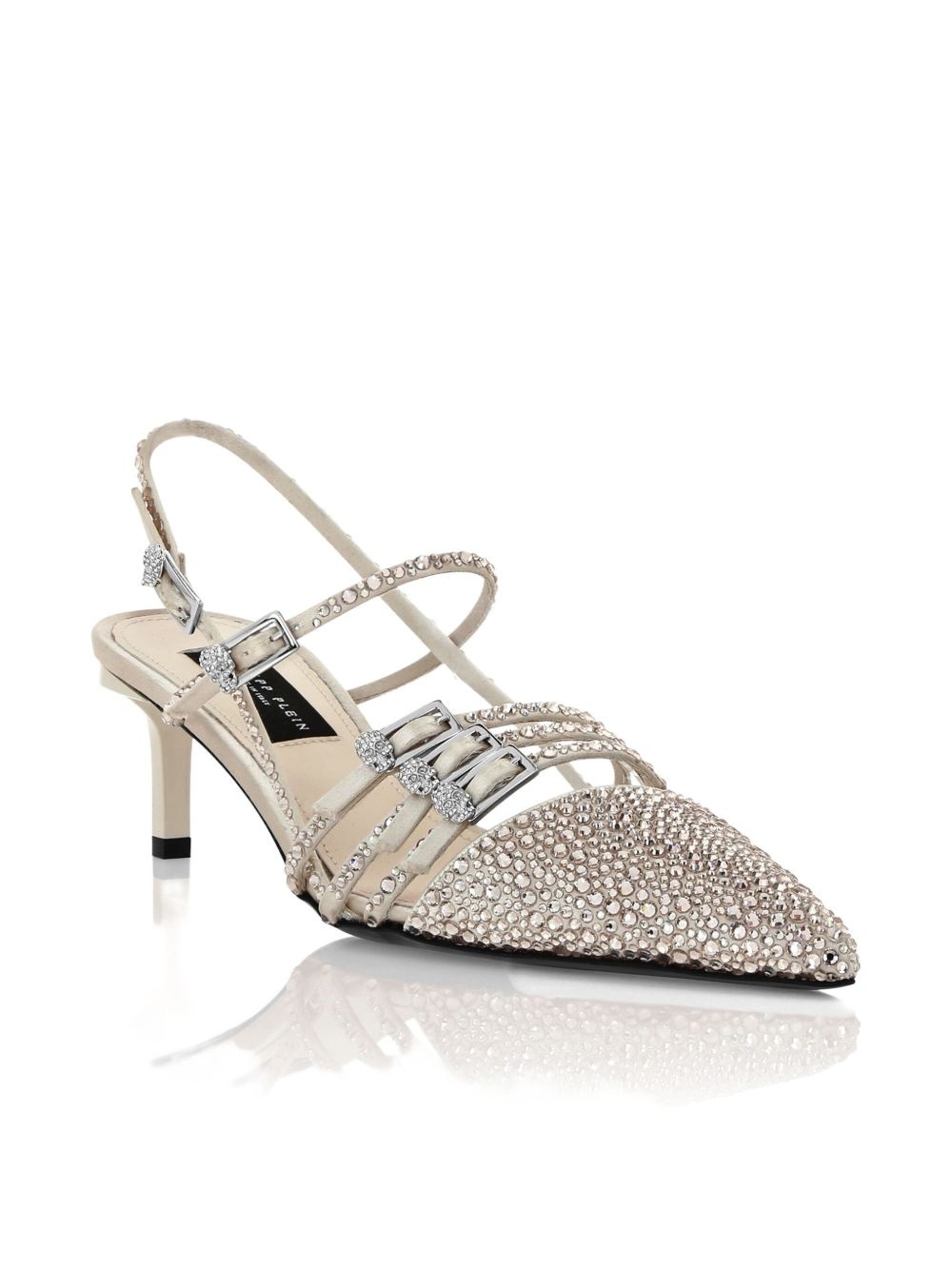 rhinestone-embellished slingback pumps - 2