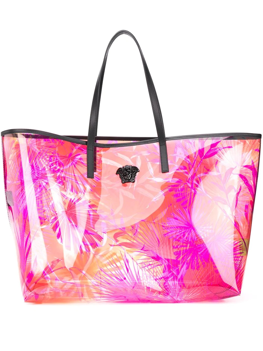 jungle print transparent tote bag - 1