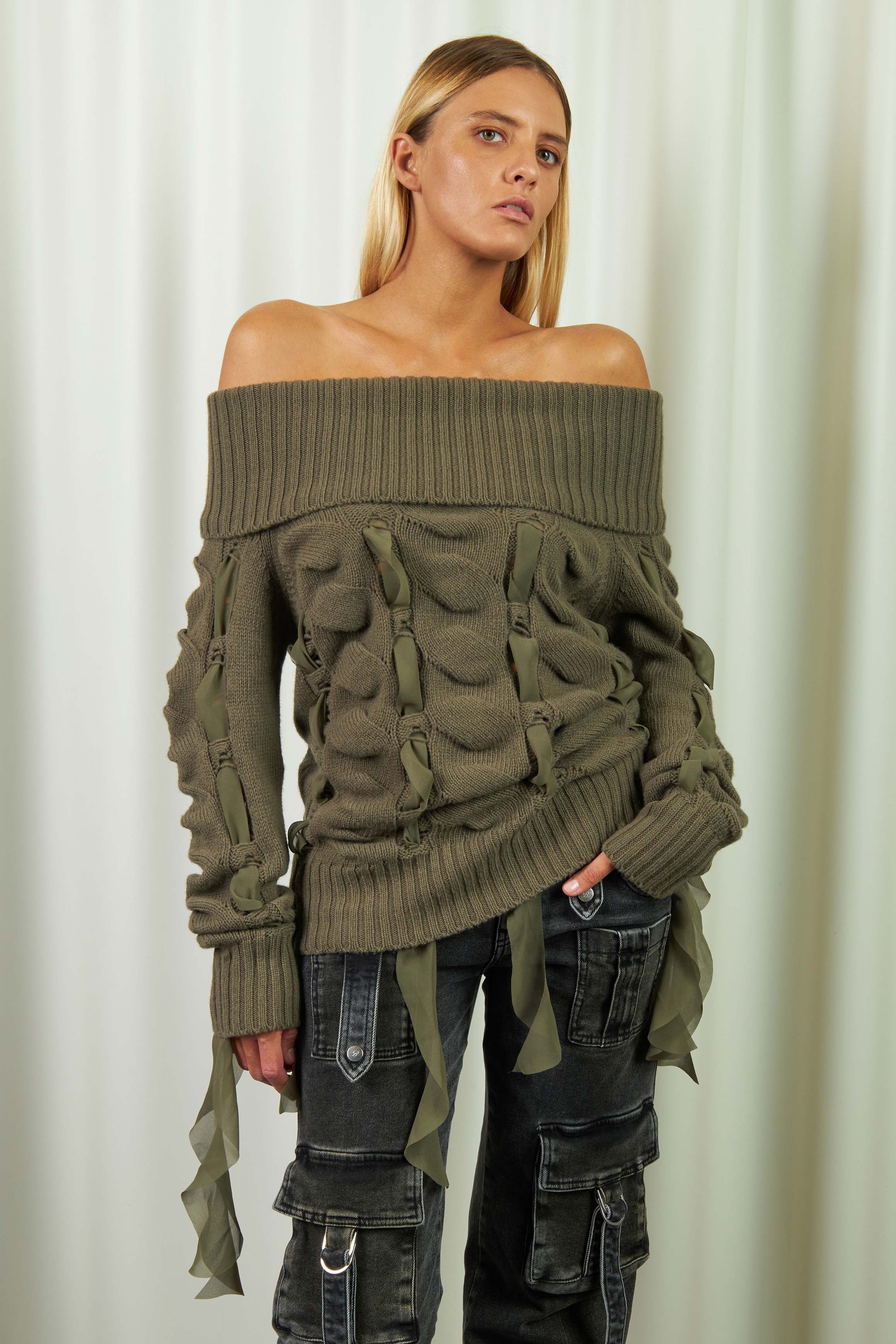 Dropped Shoulder Sweater - 1