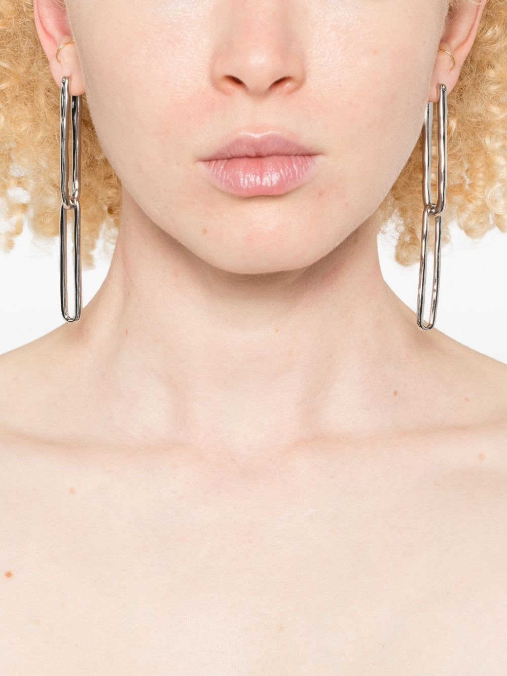 rectangle-link earrings - 2