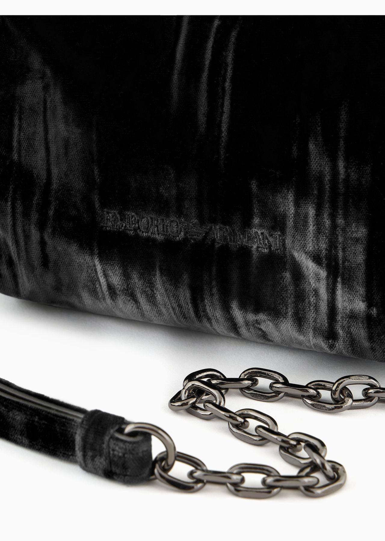 Handbag in textured velvet with chain strap - 5