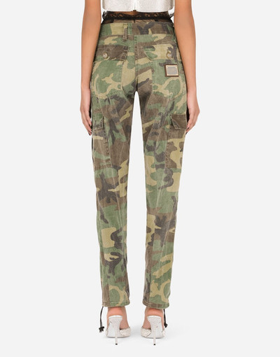 Dolce & Gabbana Cotton cargo pants with camouflage print outlook