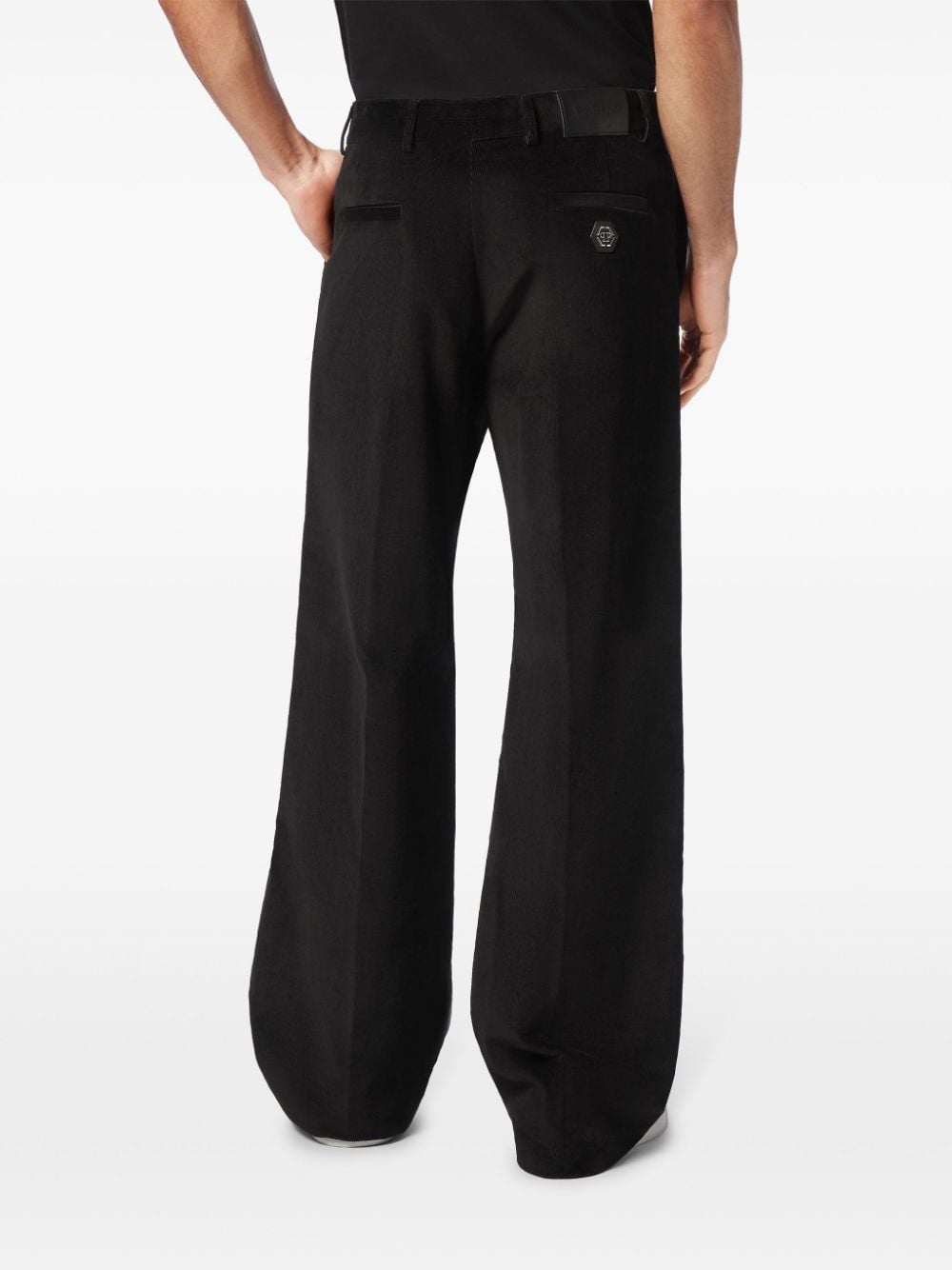 wide-leg velvet trousers - 4