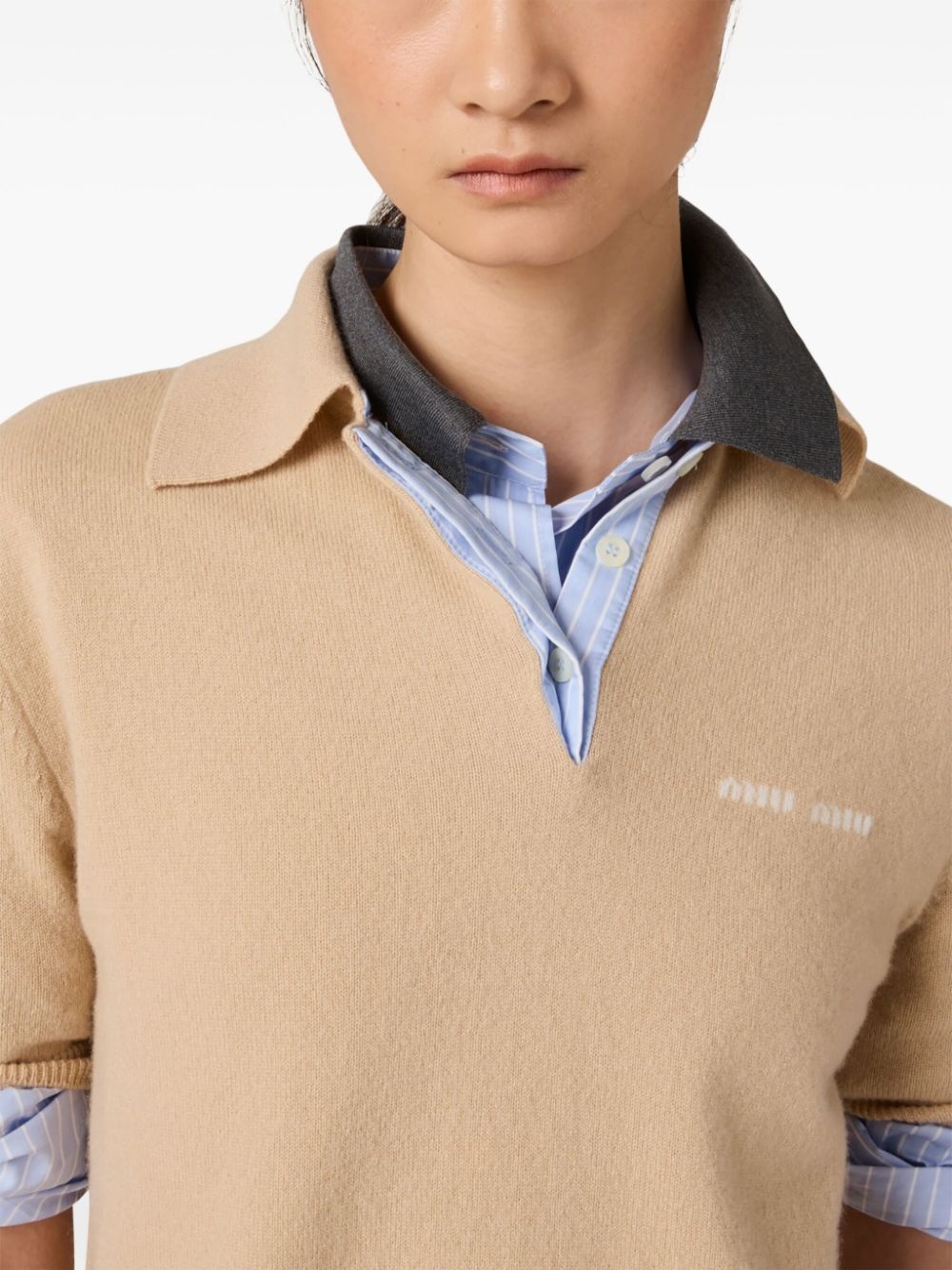 cashmere polo top - 4