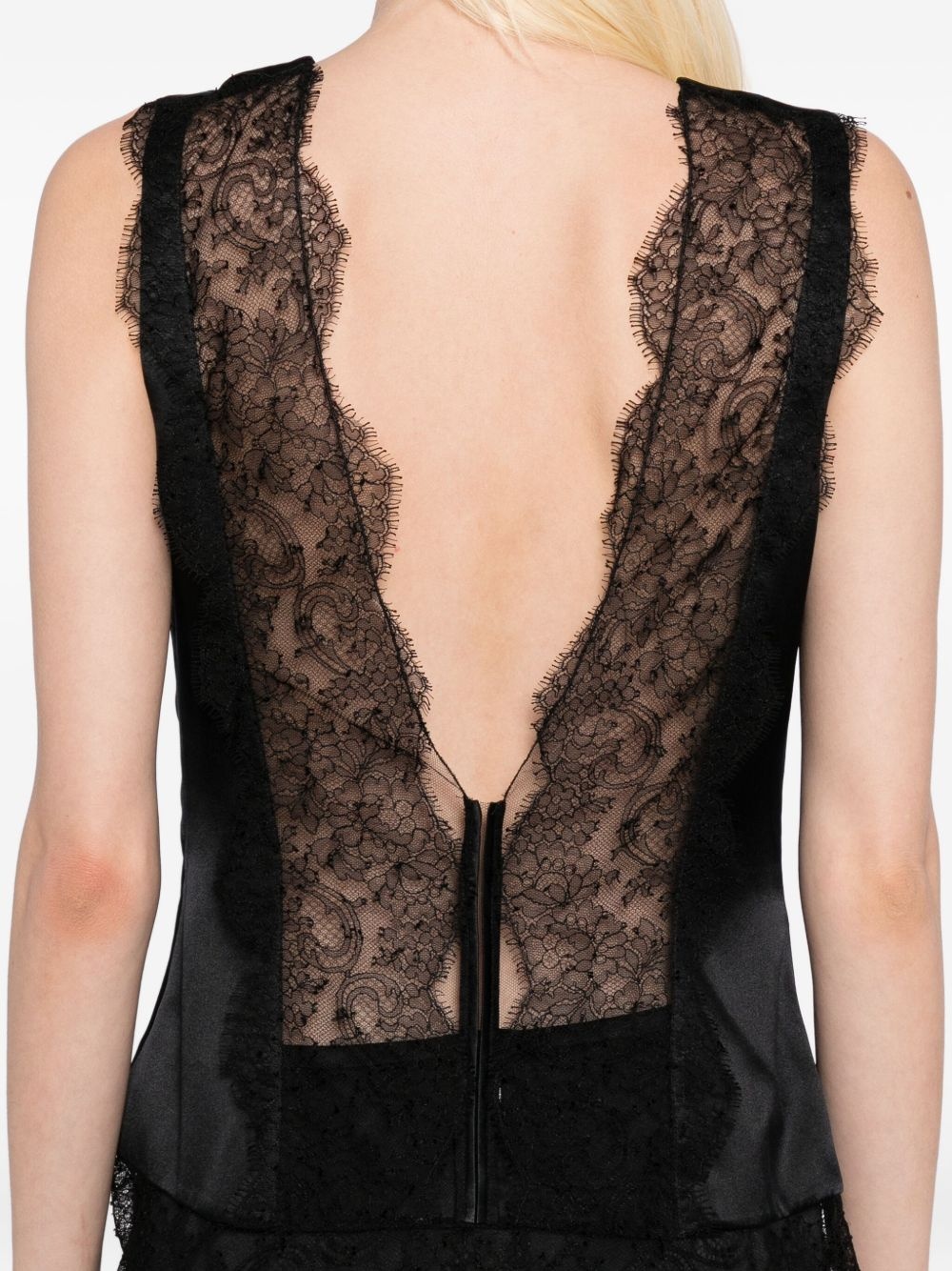 lace-trimmed satin top - 5