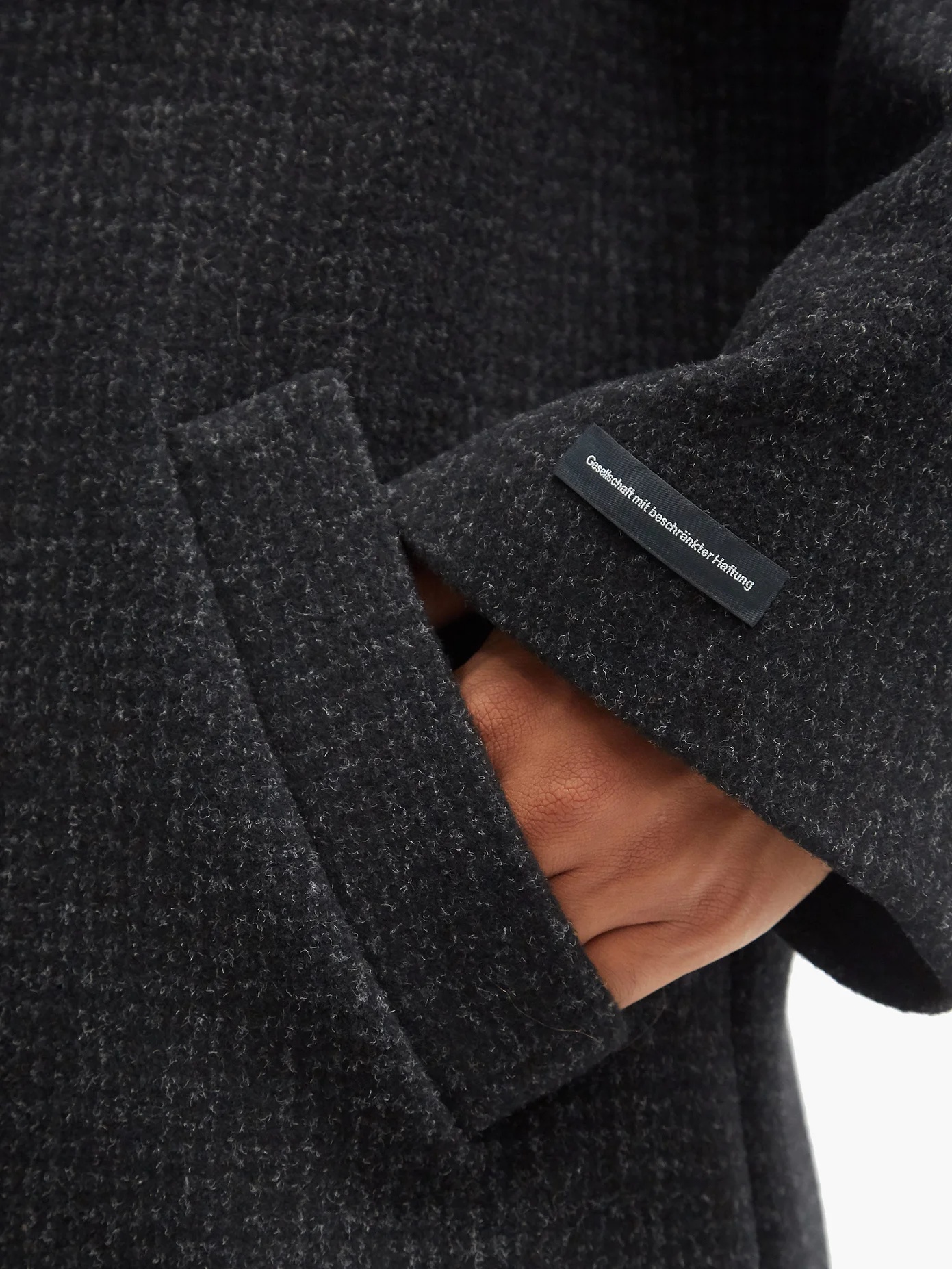 Double-breasted checked wool-blend peacoat - 3