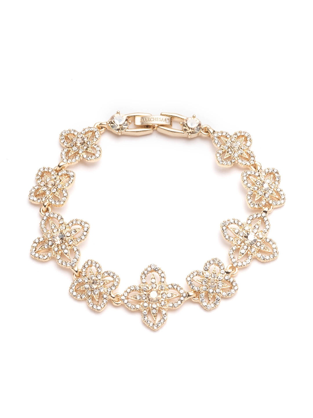 GOLD LACE FLORAL BRACELET - 1
