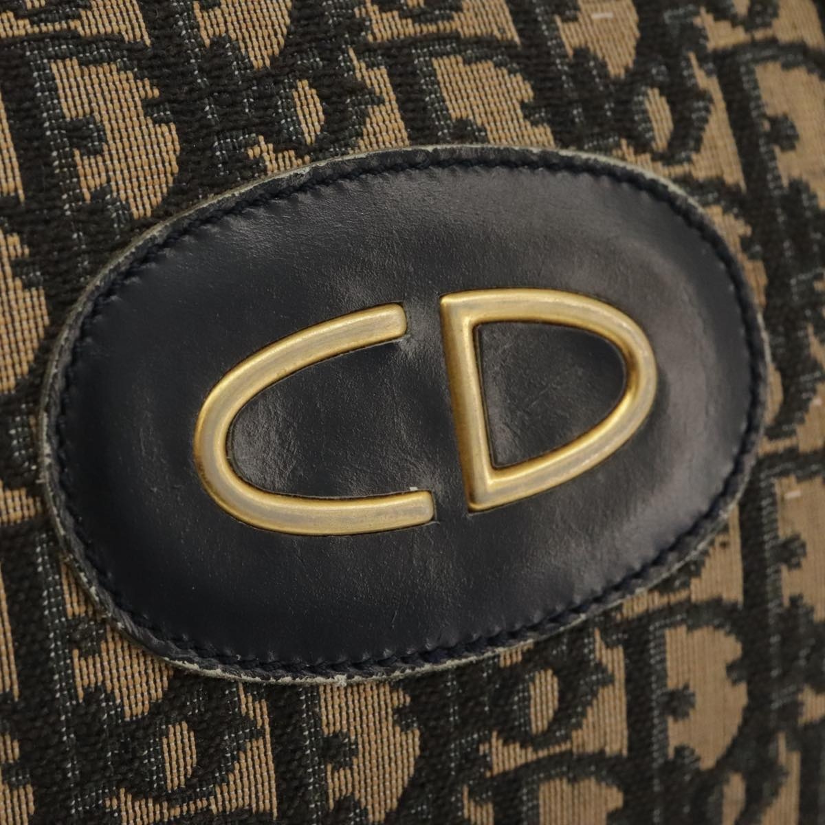 DIOR Trotter Canvas Hand Bag Navy Gold - 16
