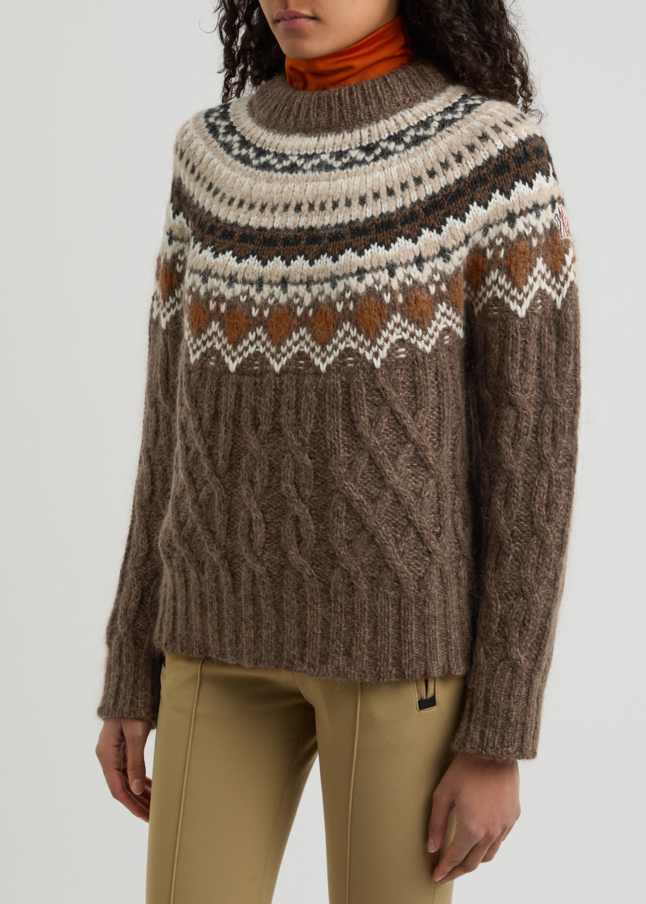 Moncler Fair Isle Intarsia Cable-knit Wool-blend Jumper - 2