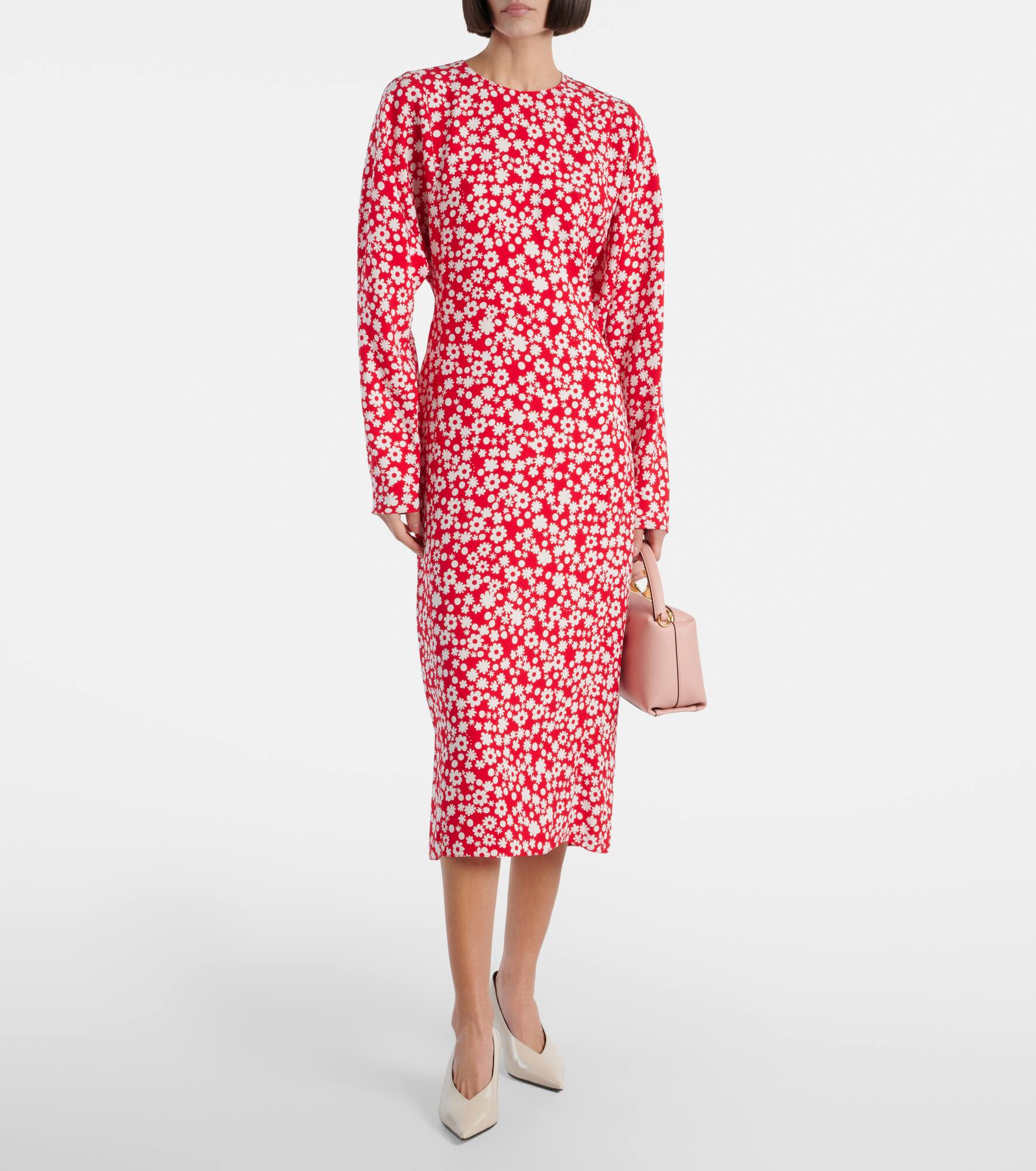 Floral enver satin midi dress - 2