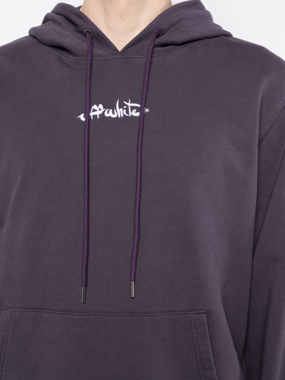 embroidered-logo cotton hoodie - 5