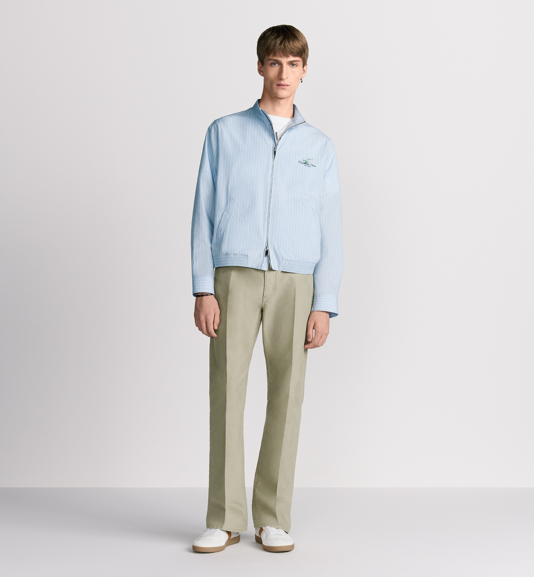 Zipped Shirt with Christian Dior Couture Lily of the Valley Embroidery - 2