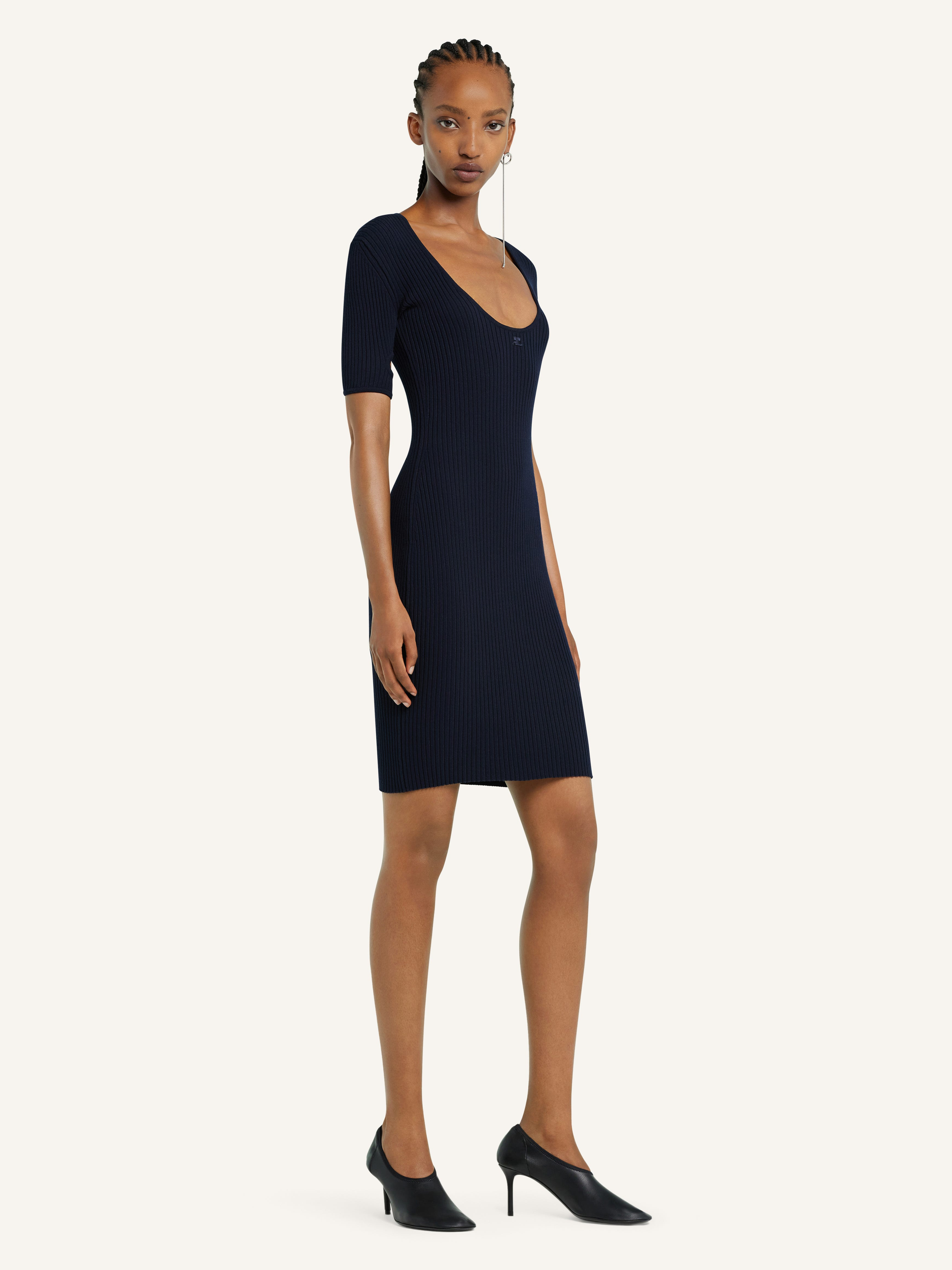 MINI CUT-OUT KNIT DRESS - 3