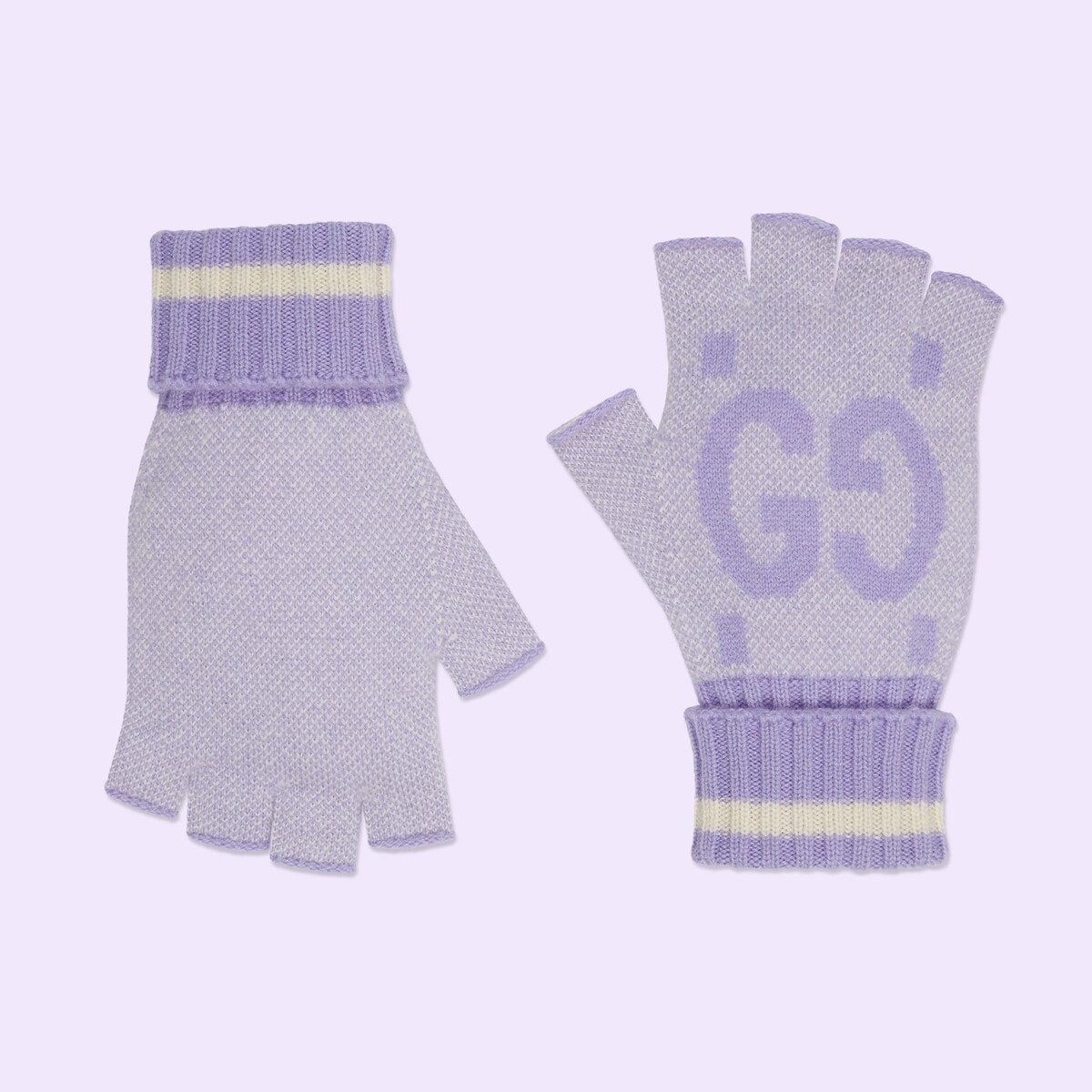 GG cashmere fingerless gloves - 1