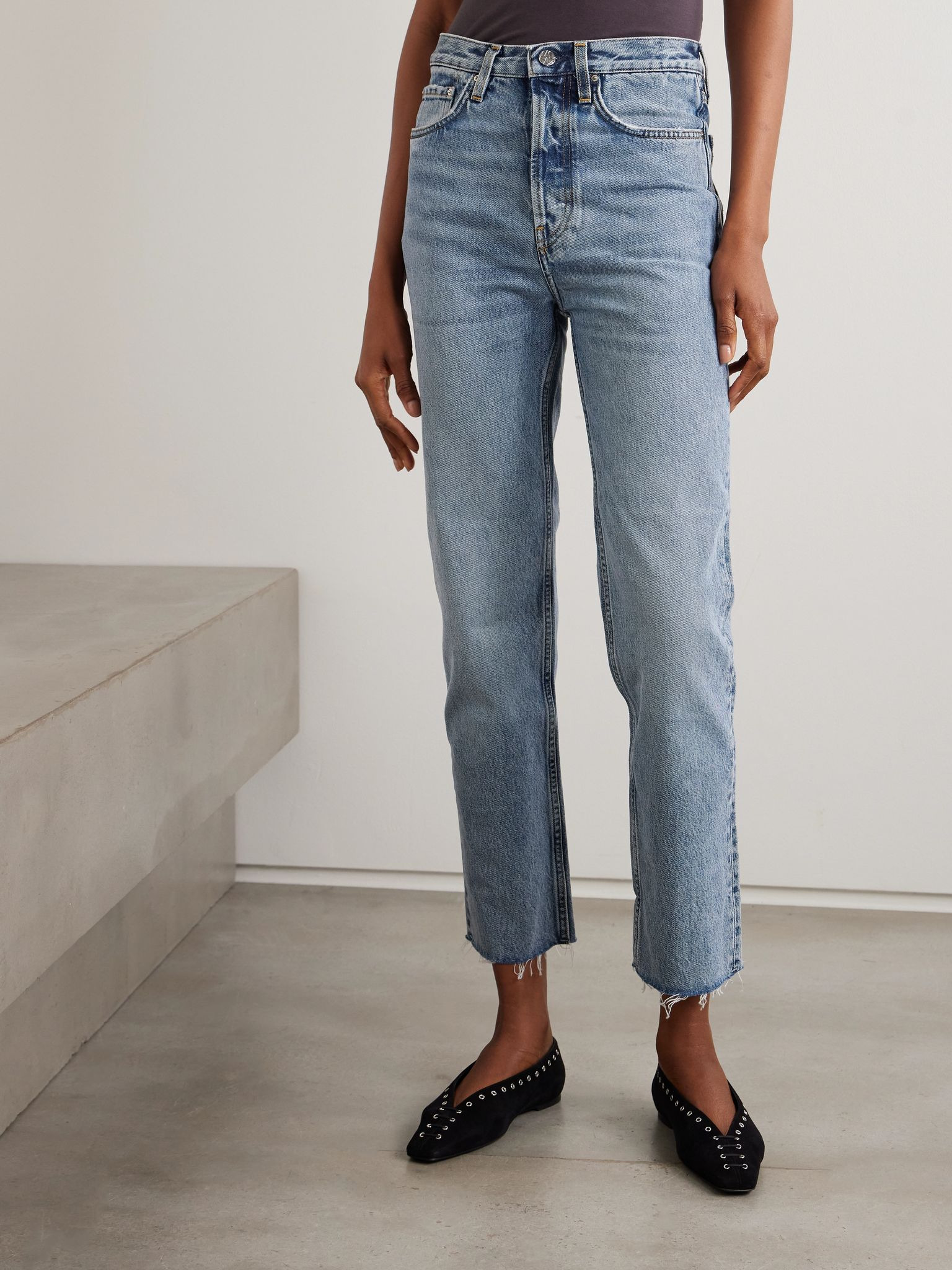 + NET SUSTAIN Classic Cut high-rise straight-leg organic jeans Mid denim - 3
