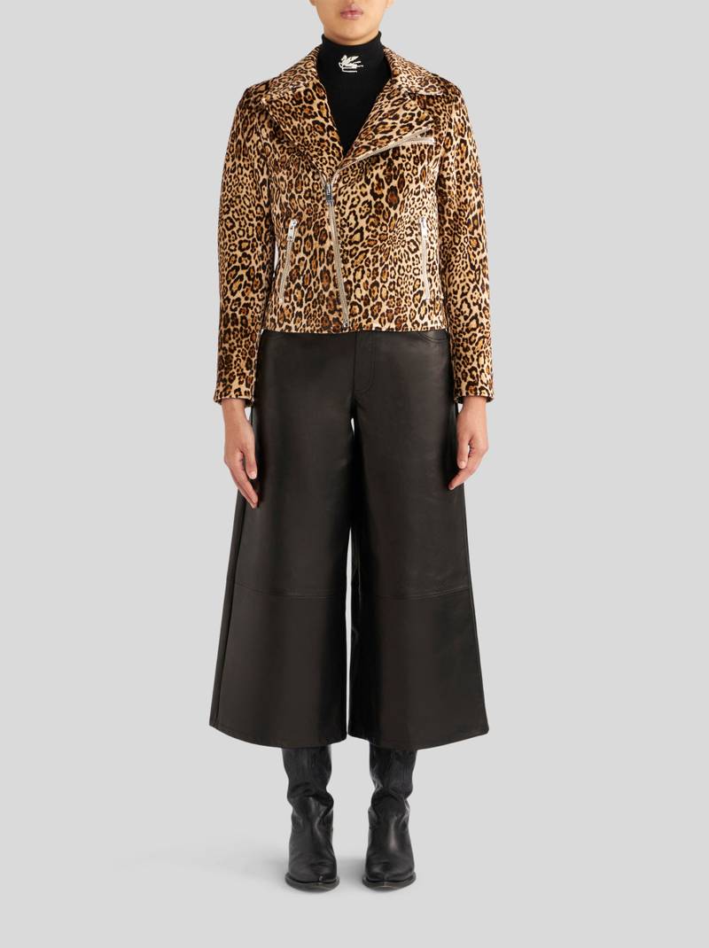 Etro BIKER JACKET WITH ANIMALIER PRINT outlook