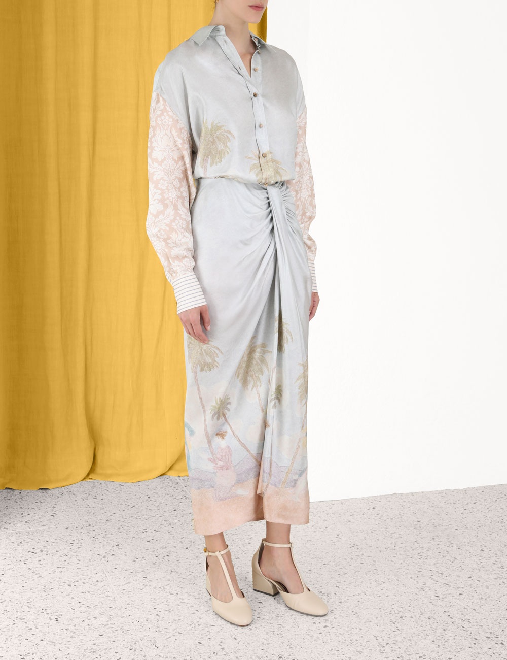 SENSORY DRAPE MIDI SKIRT - 3
