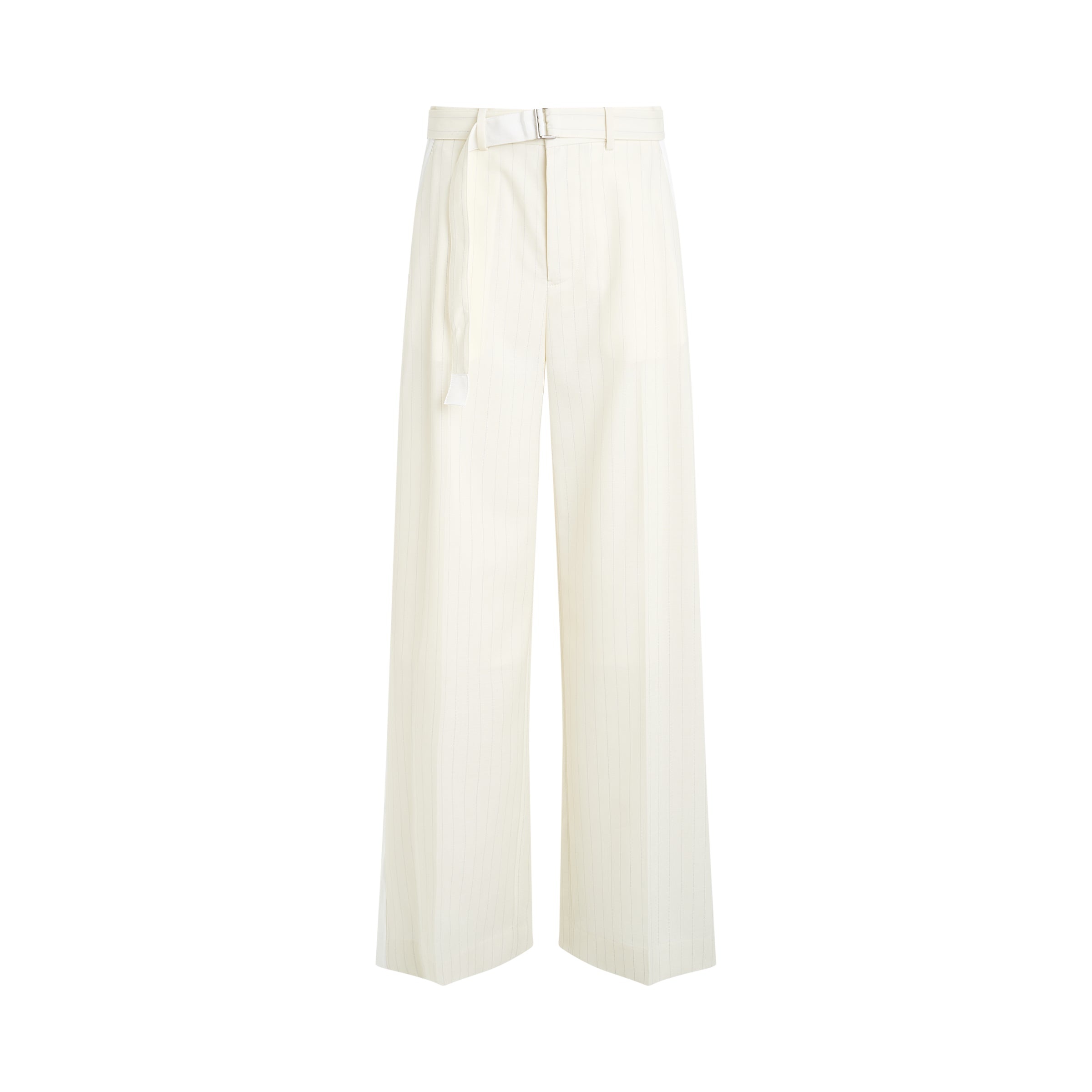 Chalk Stripe Pants in Off White - 1