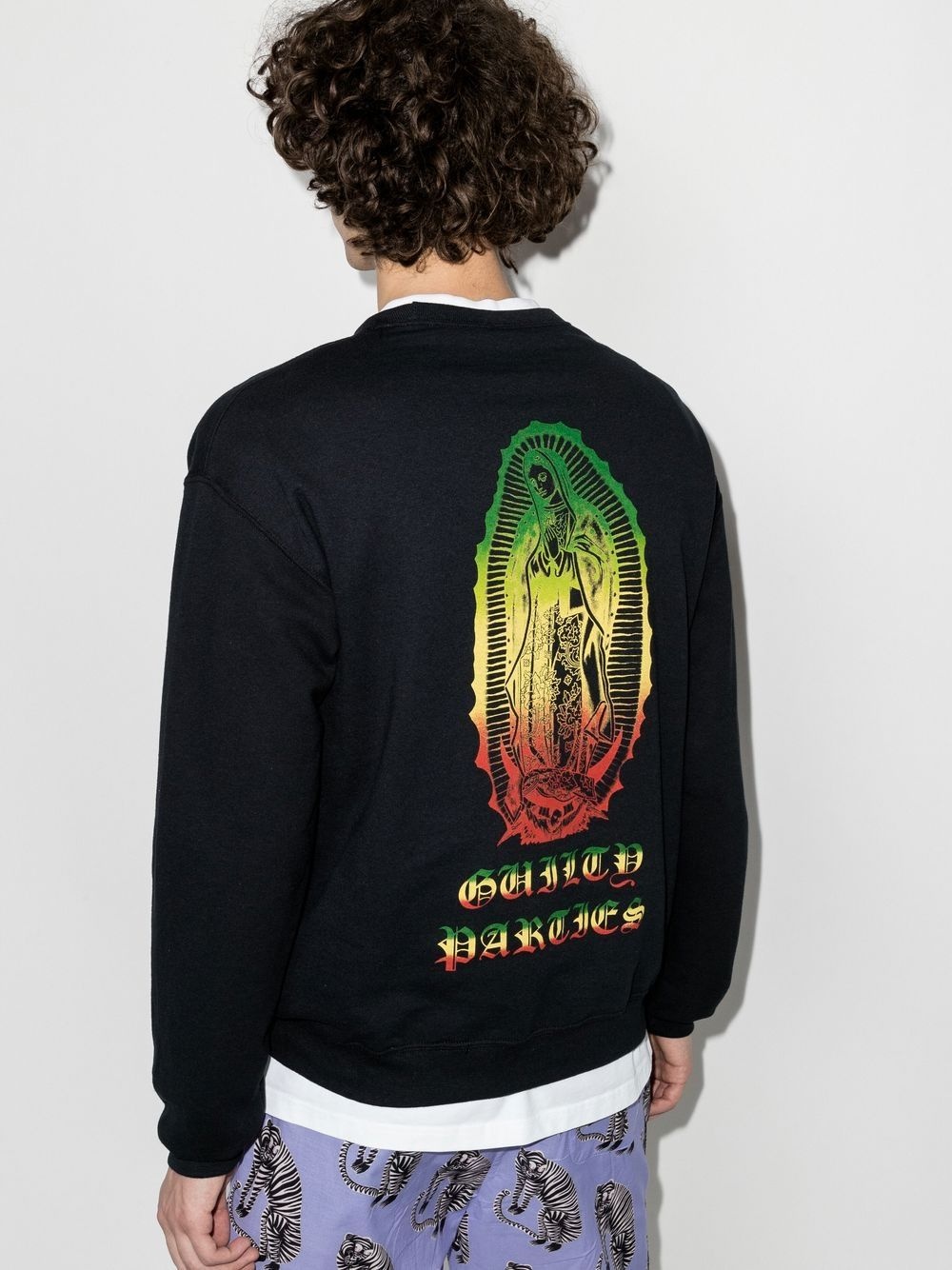 logo-print crew neck sweatshirt - 3