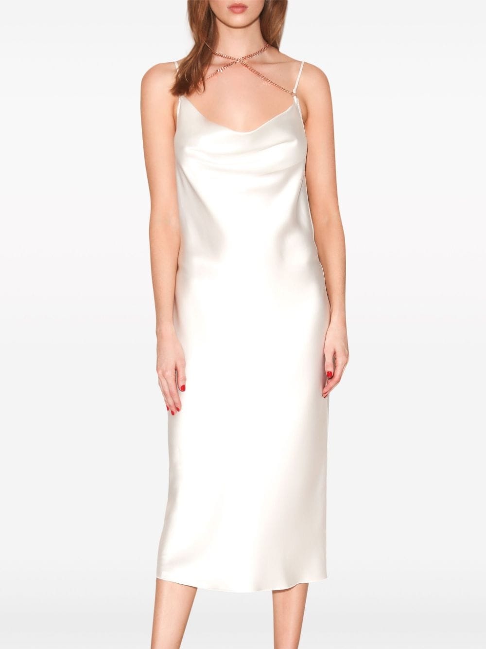 chain-link silk slip dress - 2