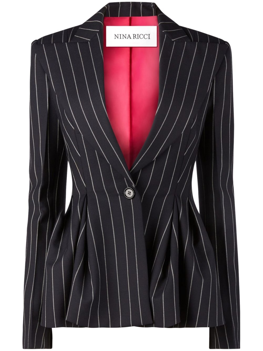 pinstripe peplum blazer - 1