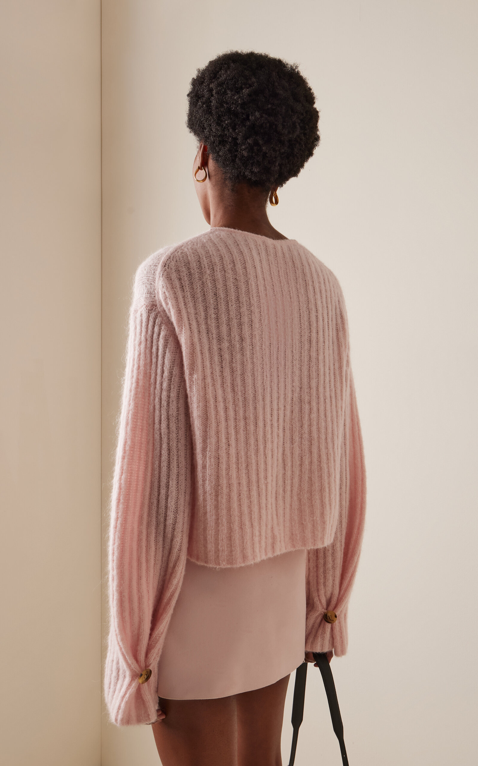 Cierrou Rib Cardigan pink - 4