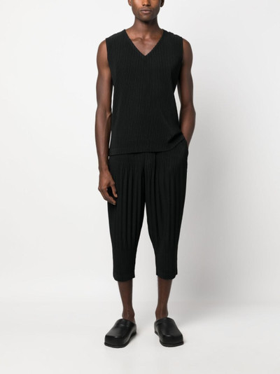 ISSEY MIYAKE V-neck pleated tank top outlook