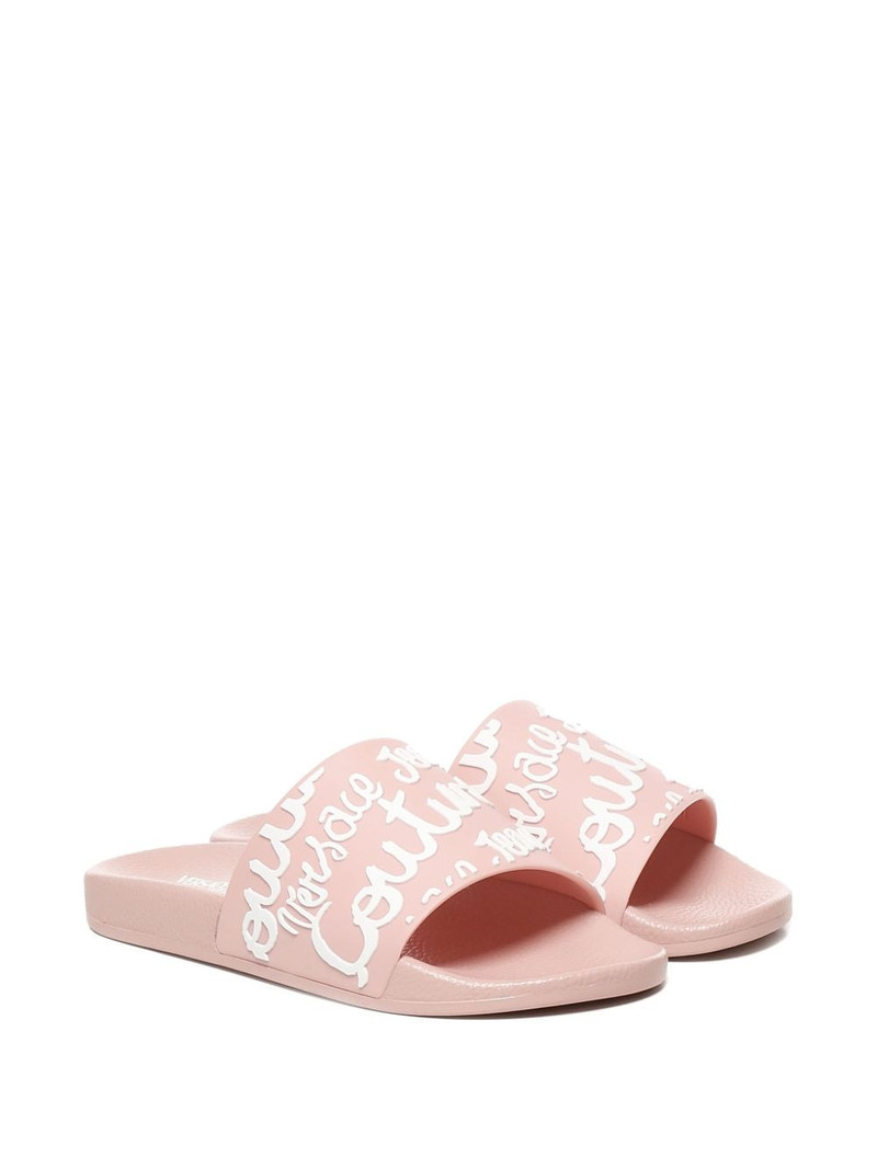 VERSACE JEANS COUTURE logo-detail slip-on slides outlook