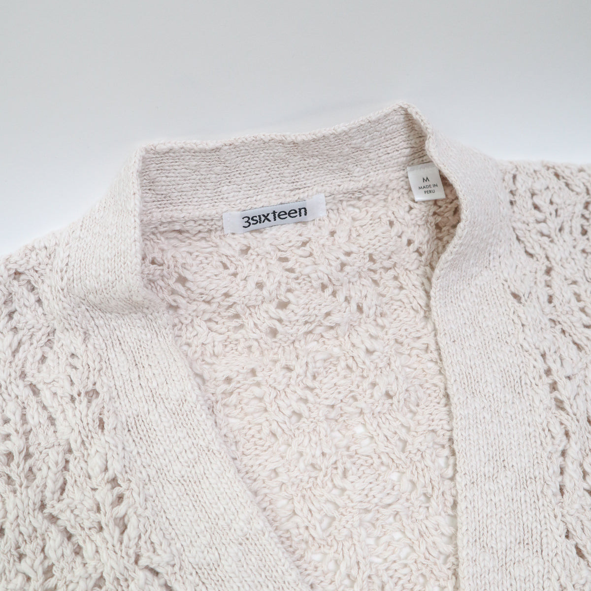 Classic Cardigan Ecru Flamme Lace Knit - 3