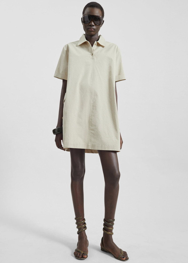 Tilba Polo Mini Dress - Beige 5